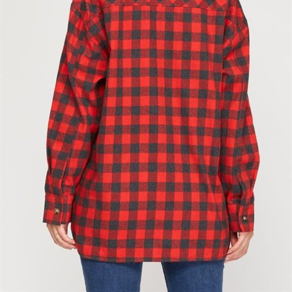 NWT She + Sky Buffalo Plaid Shirt Top - Picture 3 of 12